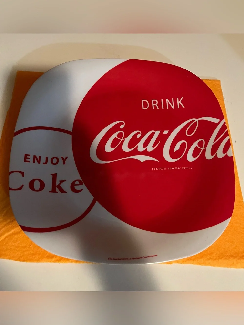 Coca Cola Square Plastic Collectors Plate